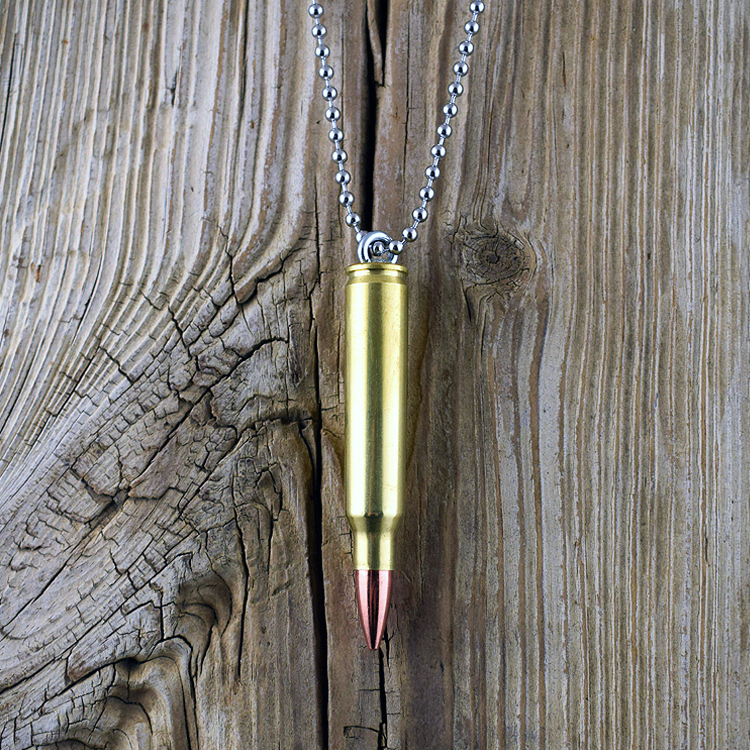 美國 Bullet - 223 步槍子彈項鍊（黃銅）