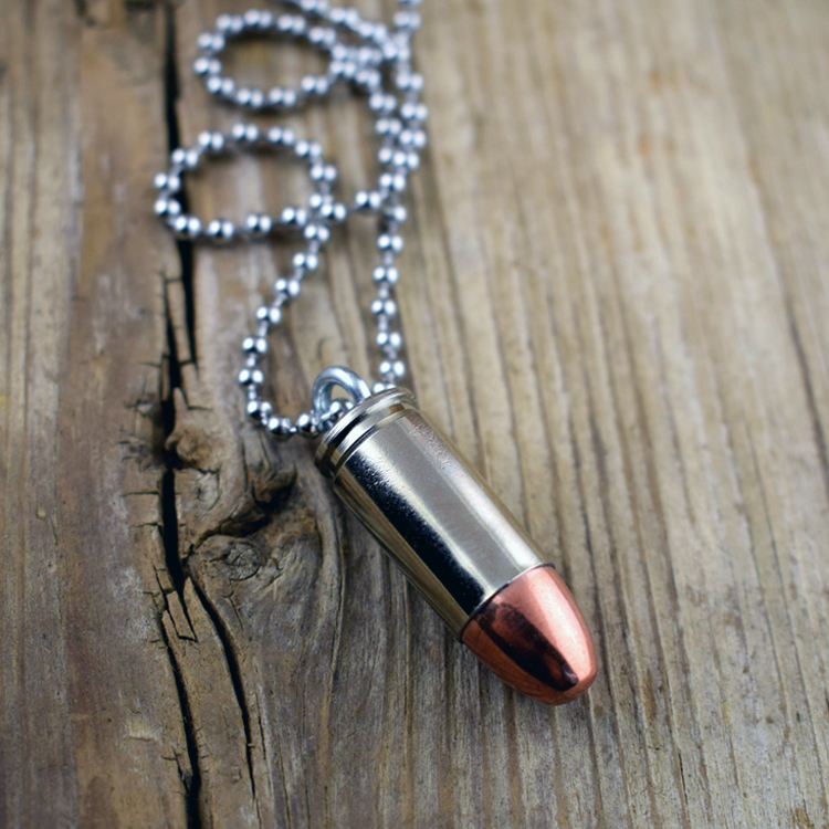 美國 Bullet - 9mm 手槍子彈項鍊（銀）