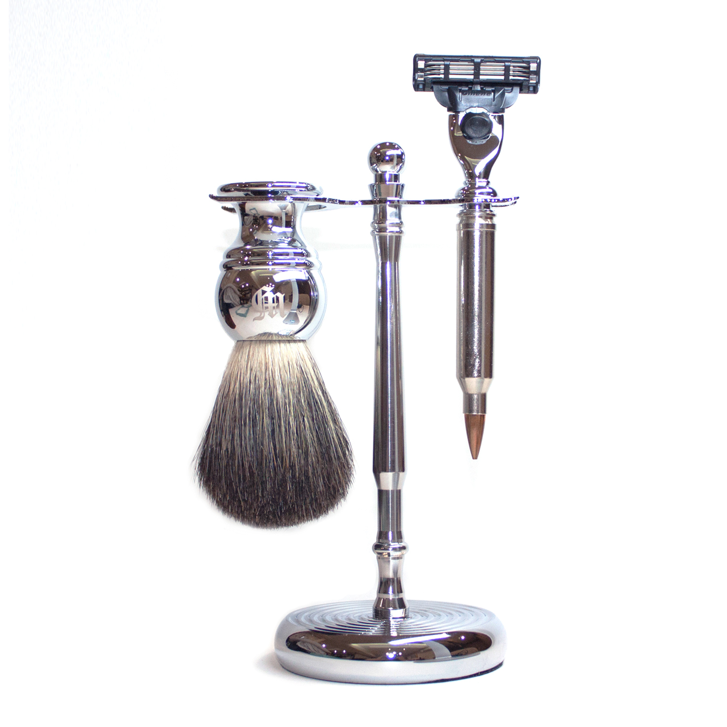 美國 Bullet - 麥格農子彈 手動安全刮鬍刀組（Mach3 / 鋒速3刀片 / 禮盒）