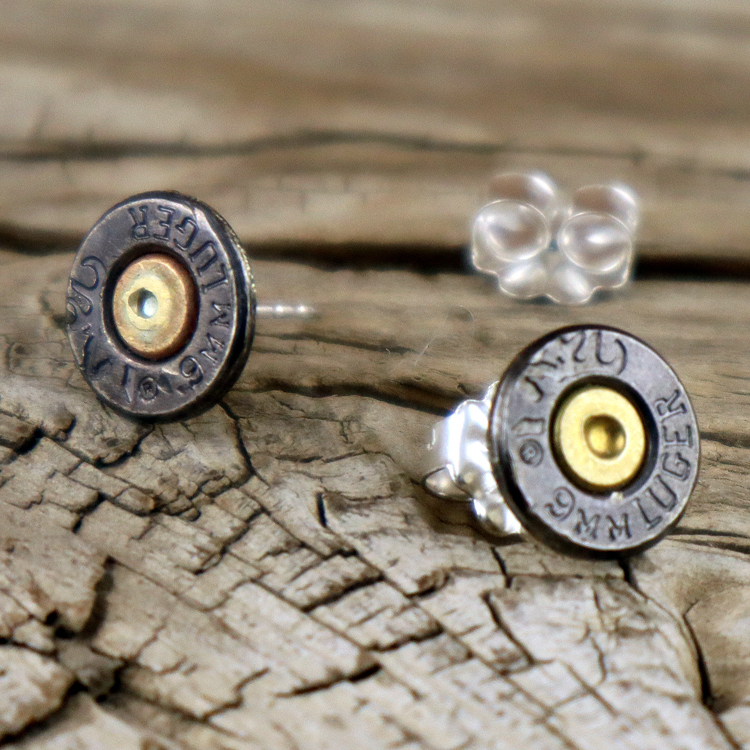 美國 Bullet - 9mm 手槍子彈耳環（耳針式 / 黑色特別版）