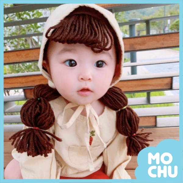 寶寶編織假髮造型帽