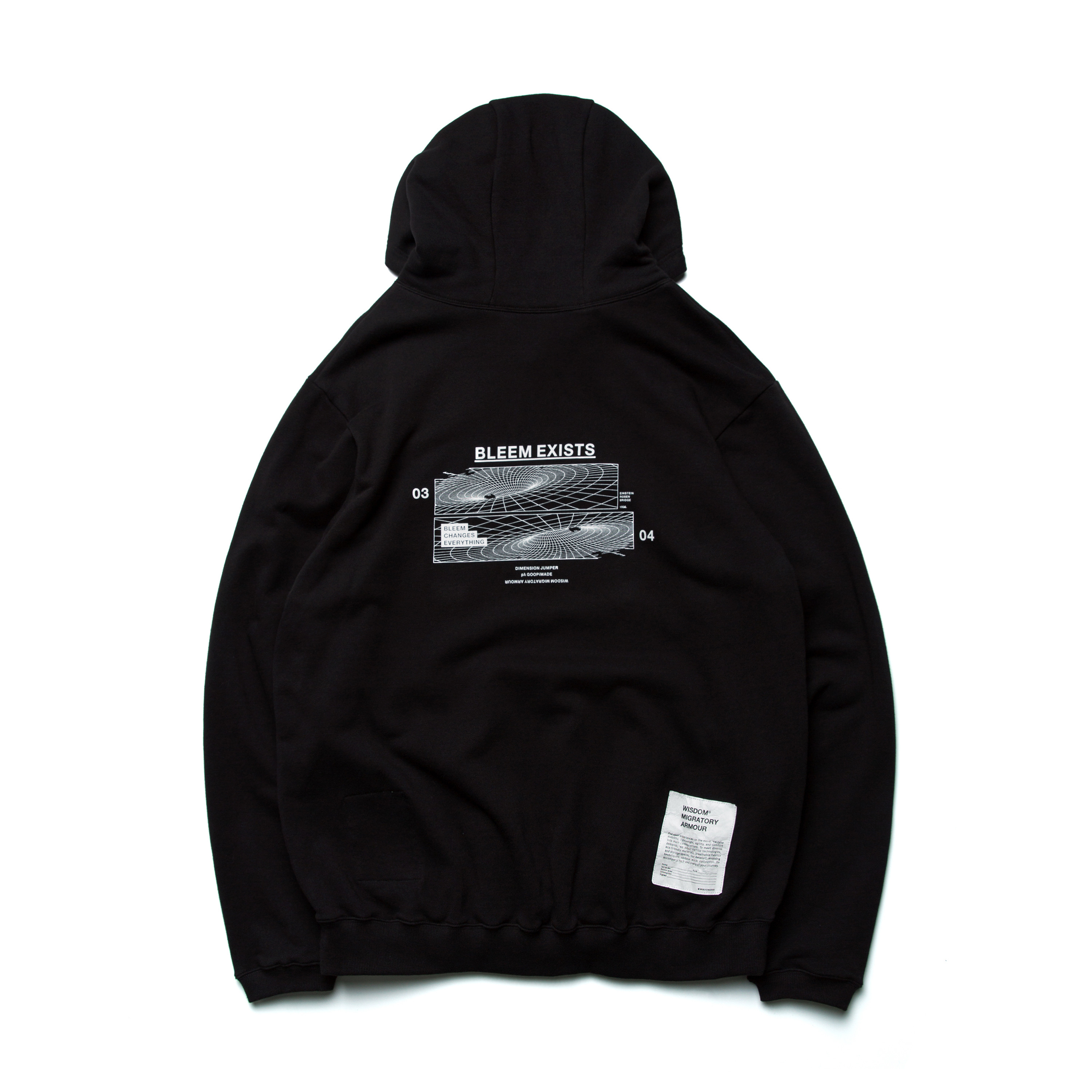 GOOPiMADE x WISDOM GL-04 “BLEEMS EXISTS” Hoodie Black