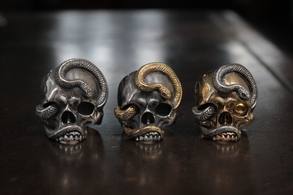 <預訂>FCR-10 蛇卷骷髏戒指