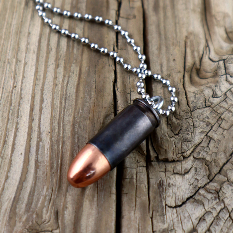 美國 Bullet - 9mm 手槍子彈項鍊（黑色特別版）