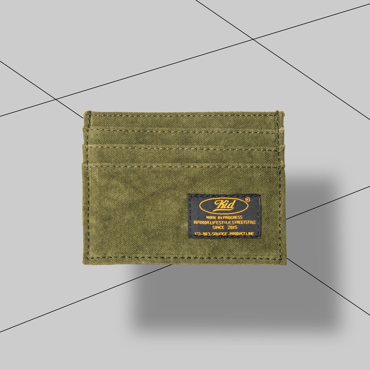 KID ® 野人水洗軍綠帆布系列 - 卡夾