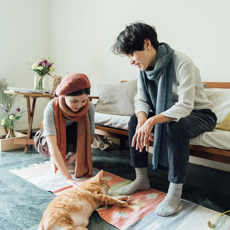 {品牌選物-𦀗𦀗}冬日印象派配色混紡羊毛圍巾