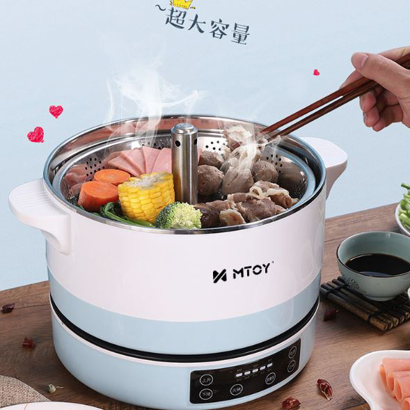 「蒸灼智慧煮食」不黐底升降機小口鍋│不煮老、不黐底│想蒸都得│3個月保養 (藍/粉紅)