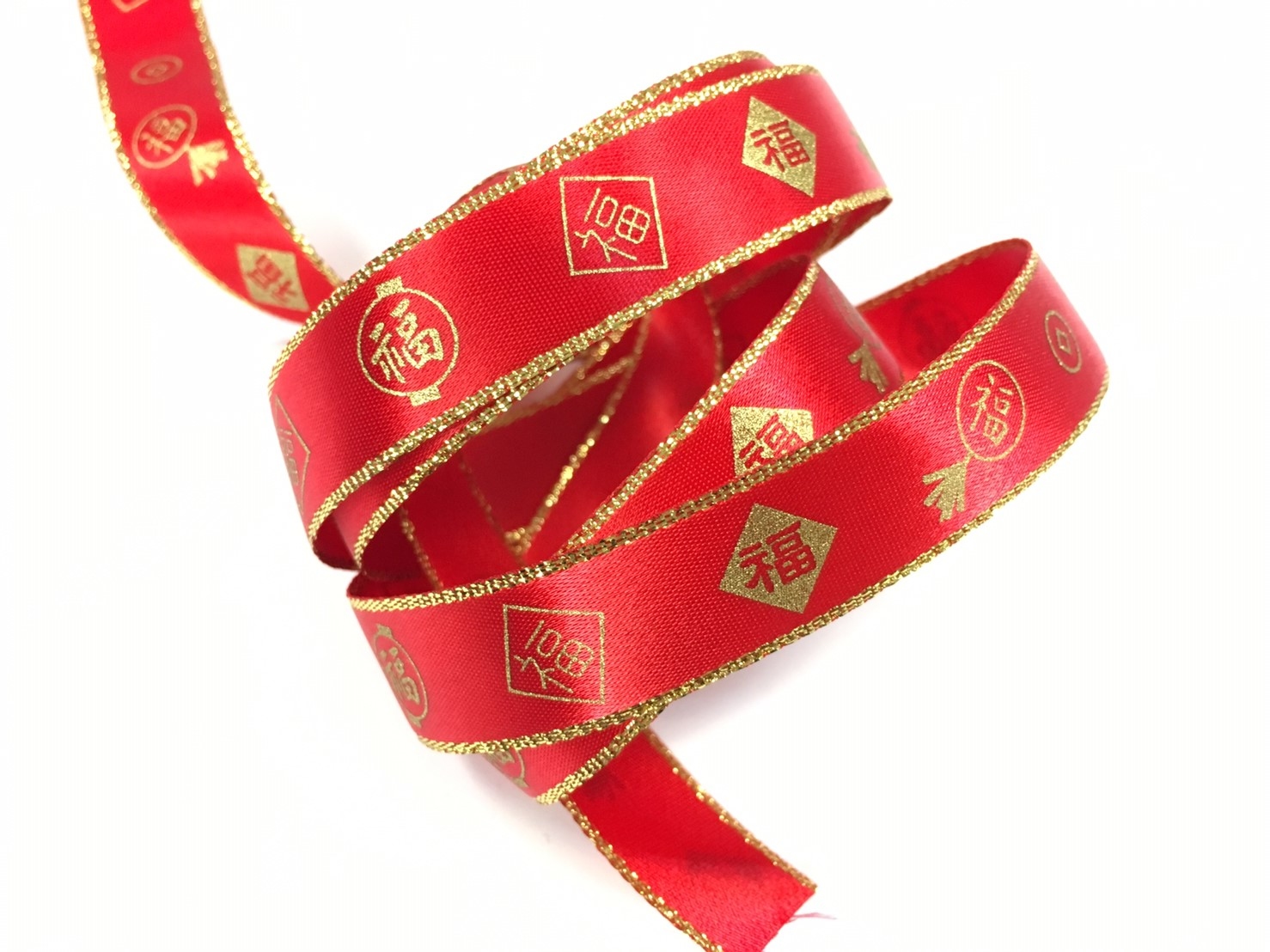 招財元寶 好運納福/金邊雙緞面/2種寬度 4款圖案