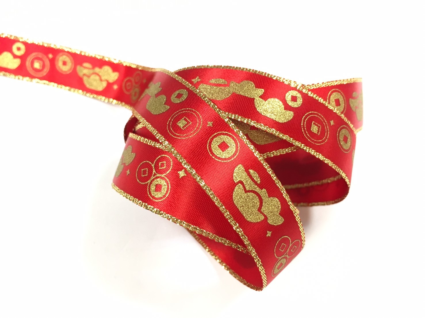 招財元寶 好運納福/金邊雙緞面/2種寬度 4款圖案