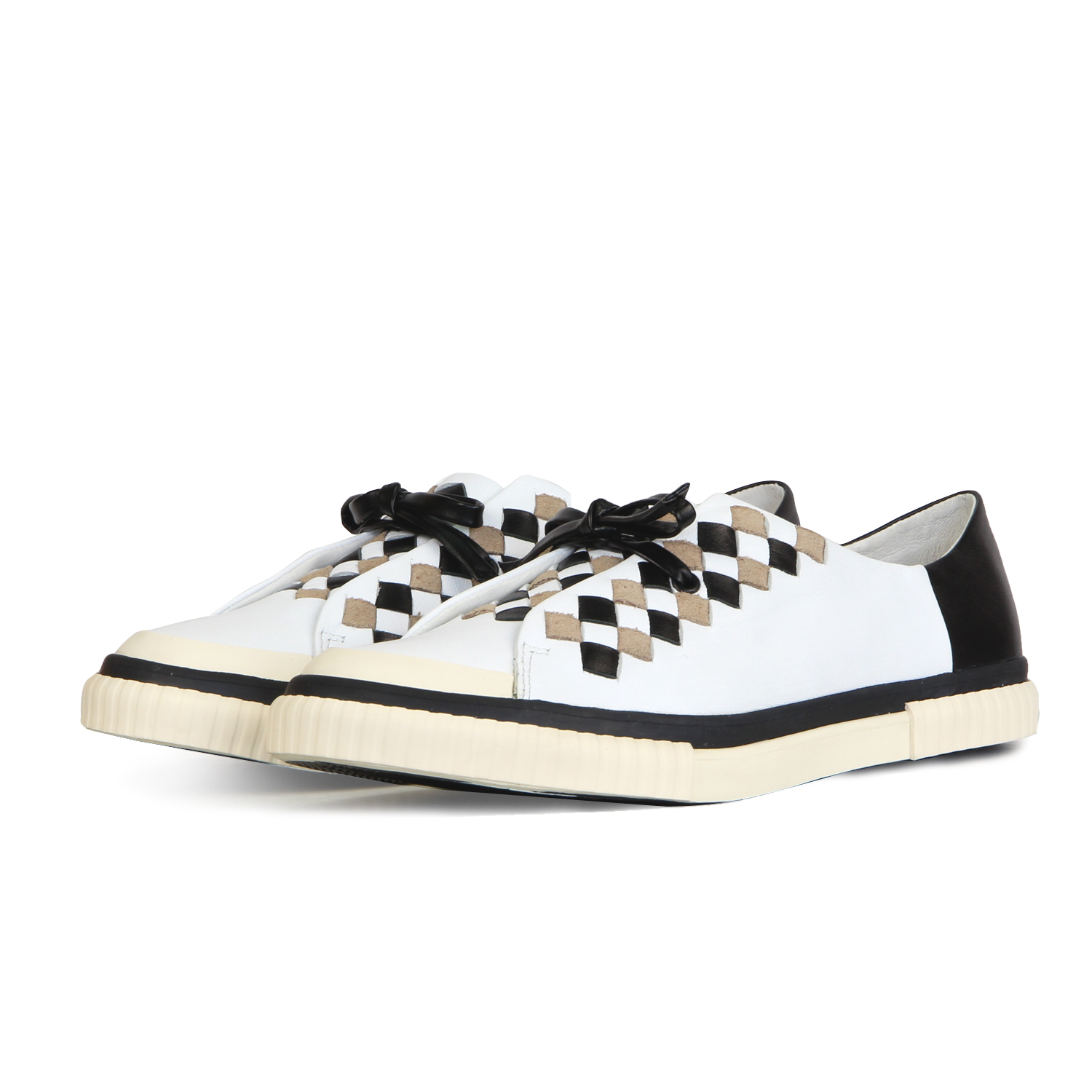 Pastor M1212 Grey White Black Leather Sneakers