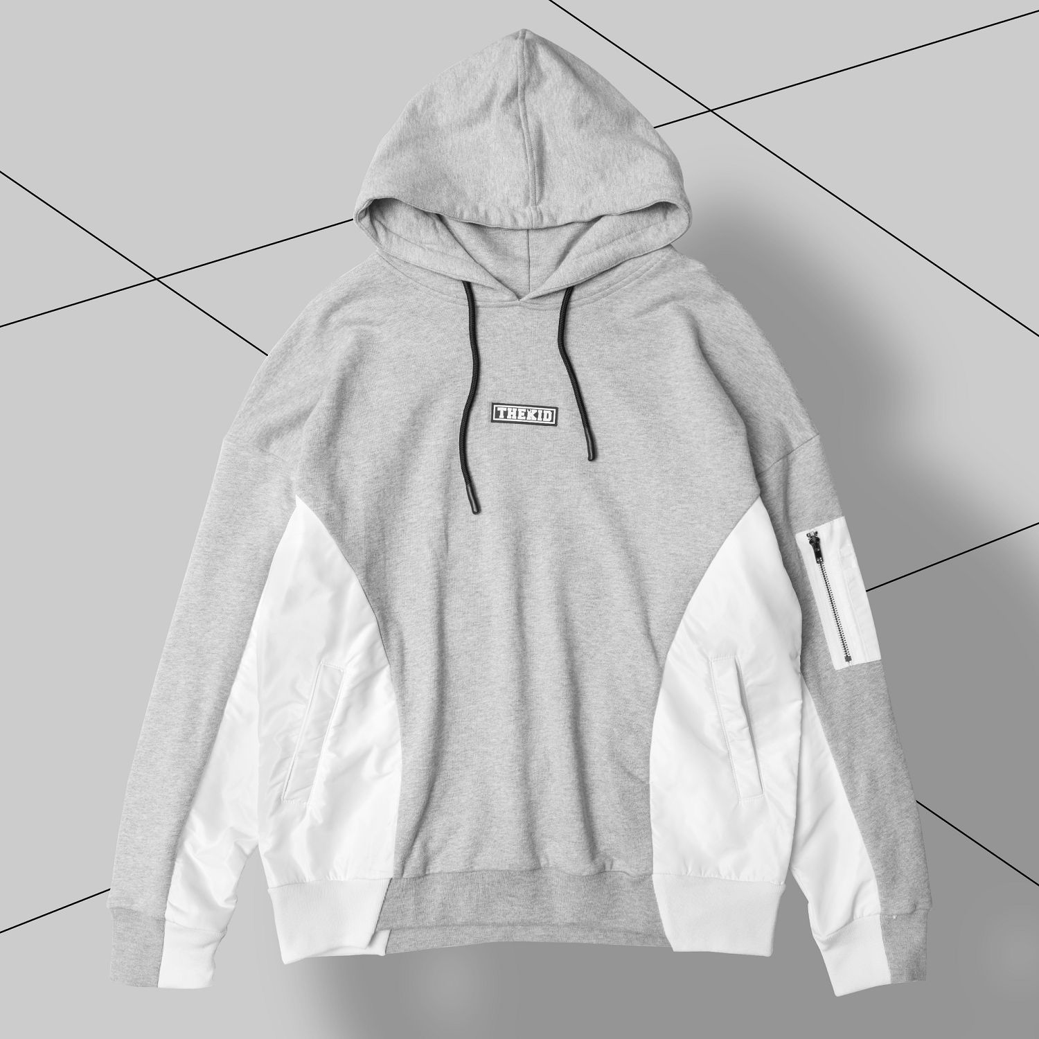 KID ® MA1拼接帽T 綠黑