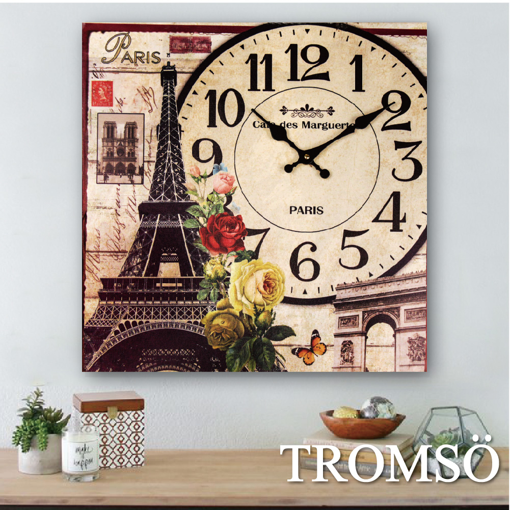 無框畫時鐘-浪漫巴黎-方形時鐘CW329