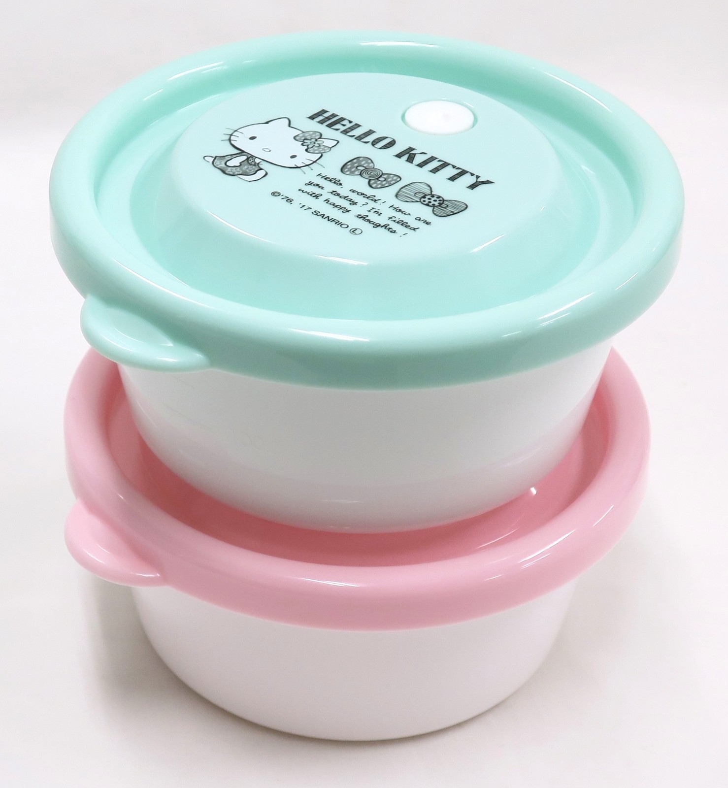 [日本製] Hello Kitty 圓形食物盒 (一套兩件)