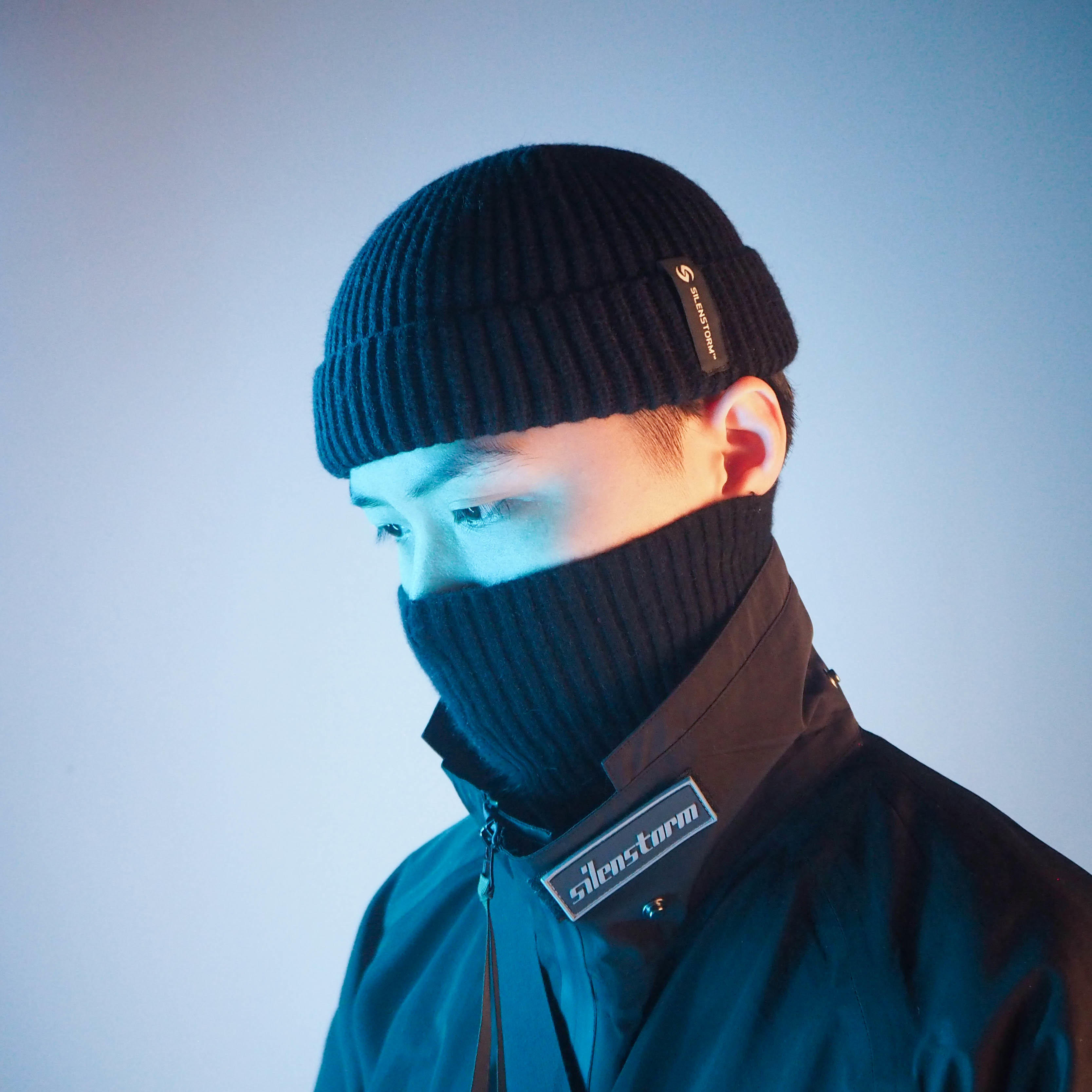 黑色針織毛線帽