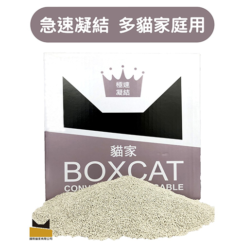 【單盒免運】BOXCAT國際貓家-極速凝結小球貓砂(灰標)10kg