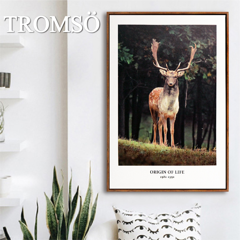 北歐時代風尚有框畫40x60cm-WA146森林雄鹿