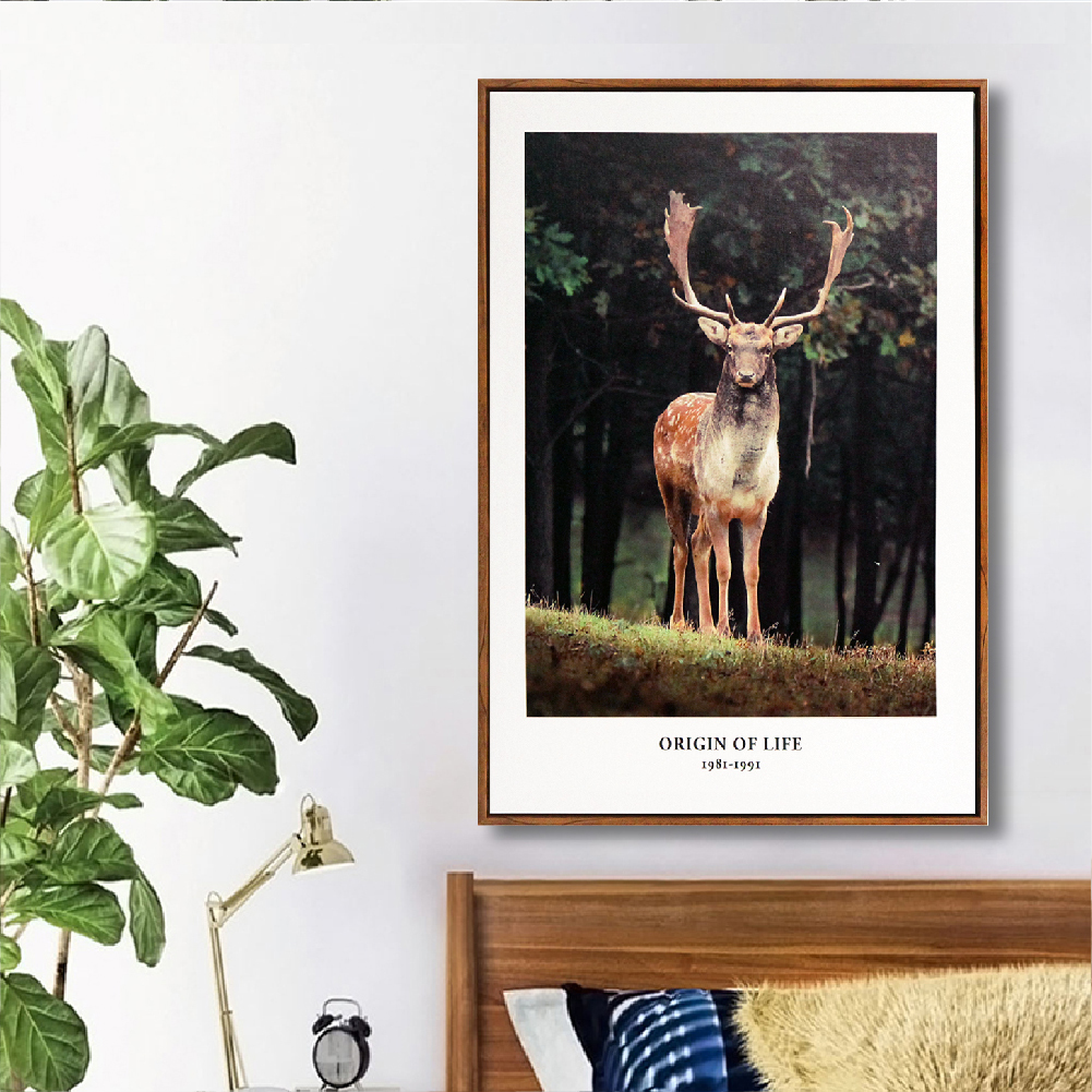 北歐時代風尚有框畫40x60cm-WA146森林雄鹿