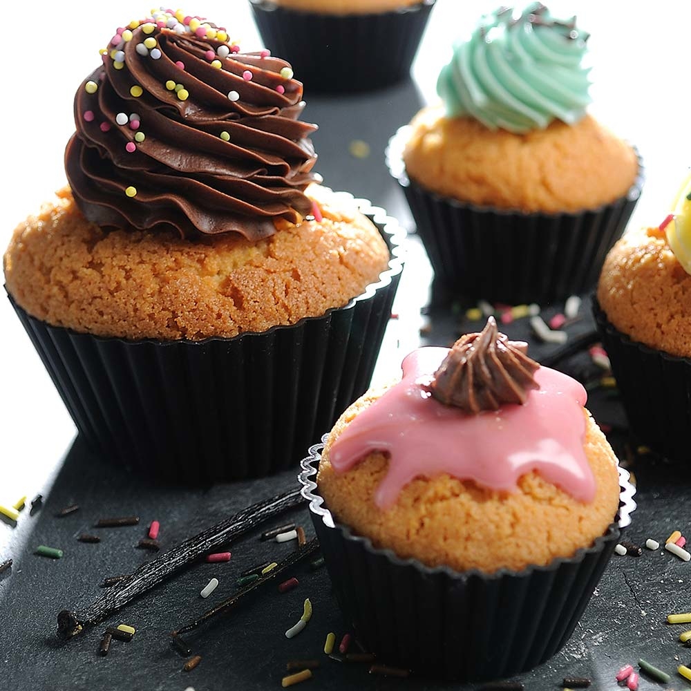 黑軟矽膠模系列-杯子蛋糕模