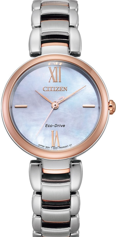 萬年鐘錶 - Citizen 星辰錶   光動能 女錶  EM0536-84Y  表徑 28.7MM