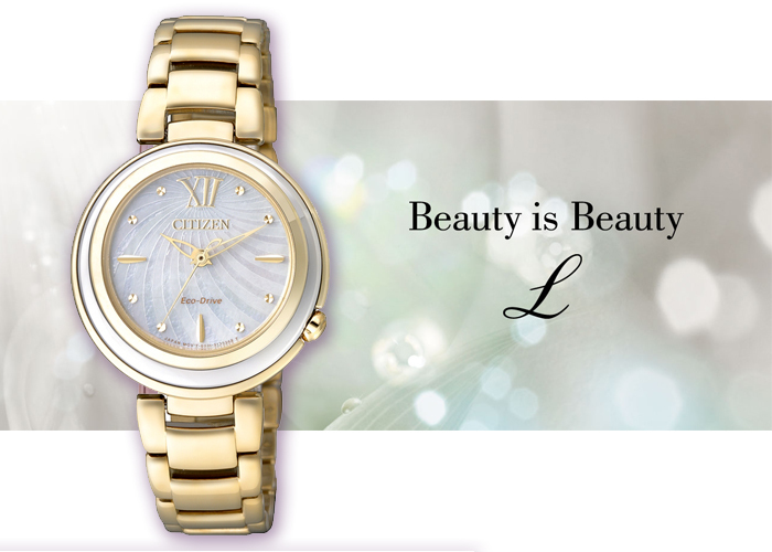 萬年鐘錶 - Citizen 星辰錶   光動能 女錶  EM0336-59D  表徑 29 MM