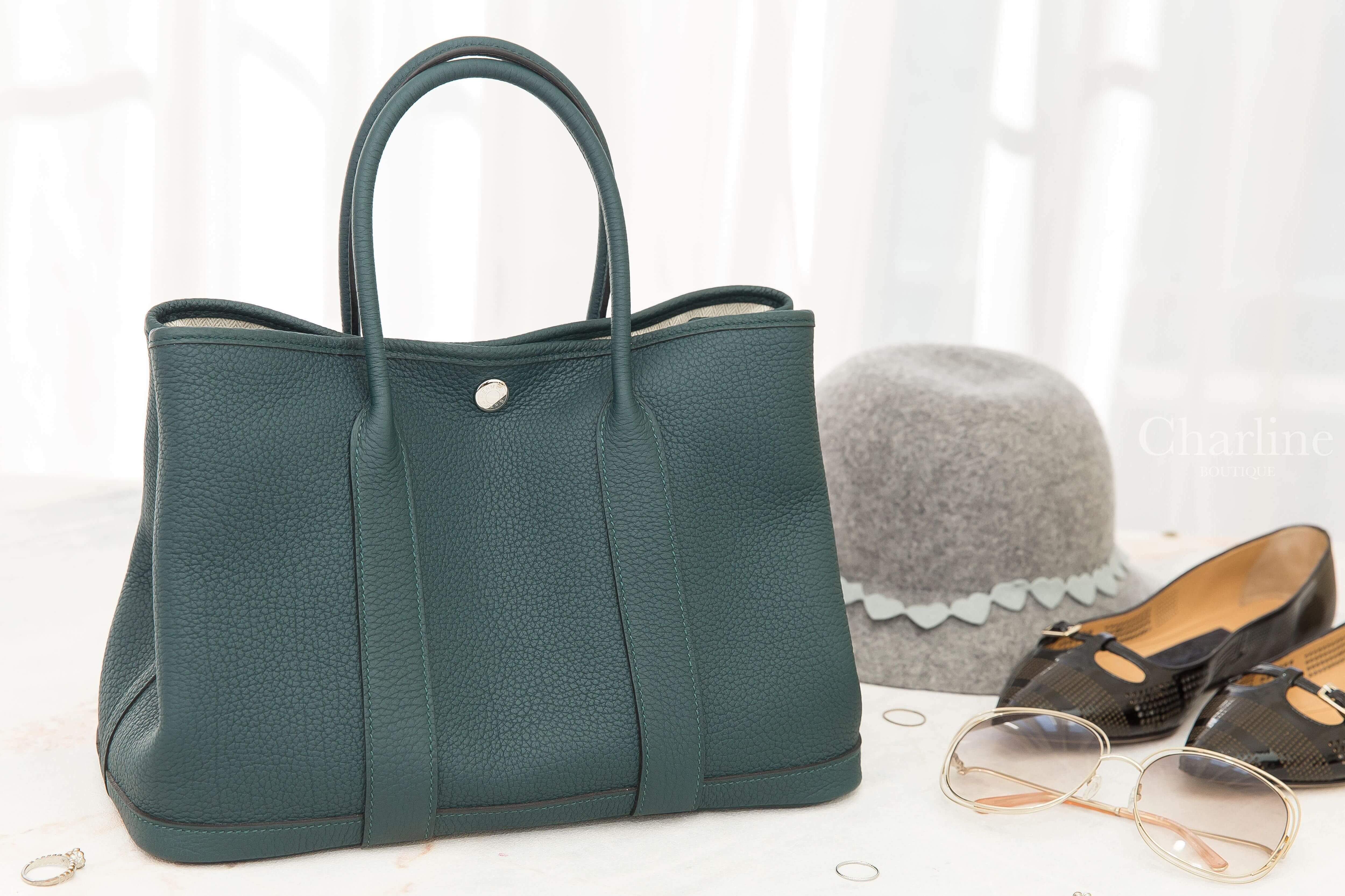 Hermès Garden Party 30cm 6O Vert Cypres Veau Negonda 松柏綠手提包