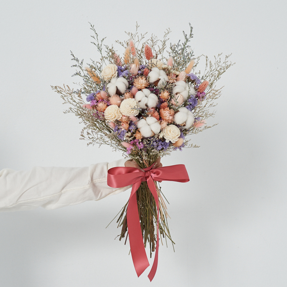 ｜新娘捧花 婚紗捧花 乾燥花 經典款 田園鄉村風｜放射形 人氣款式