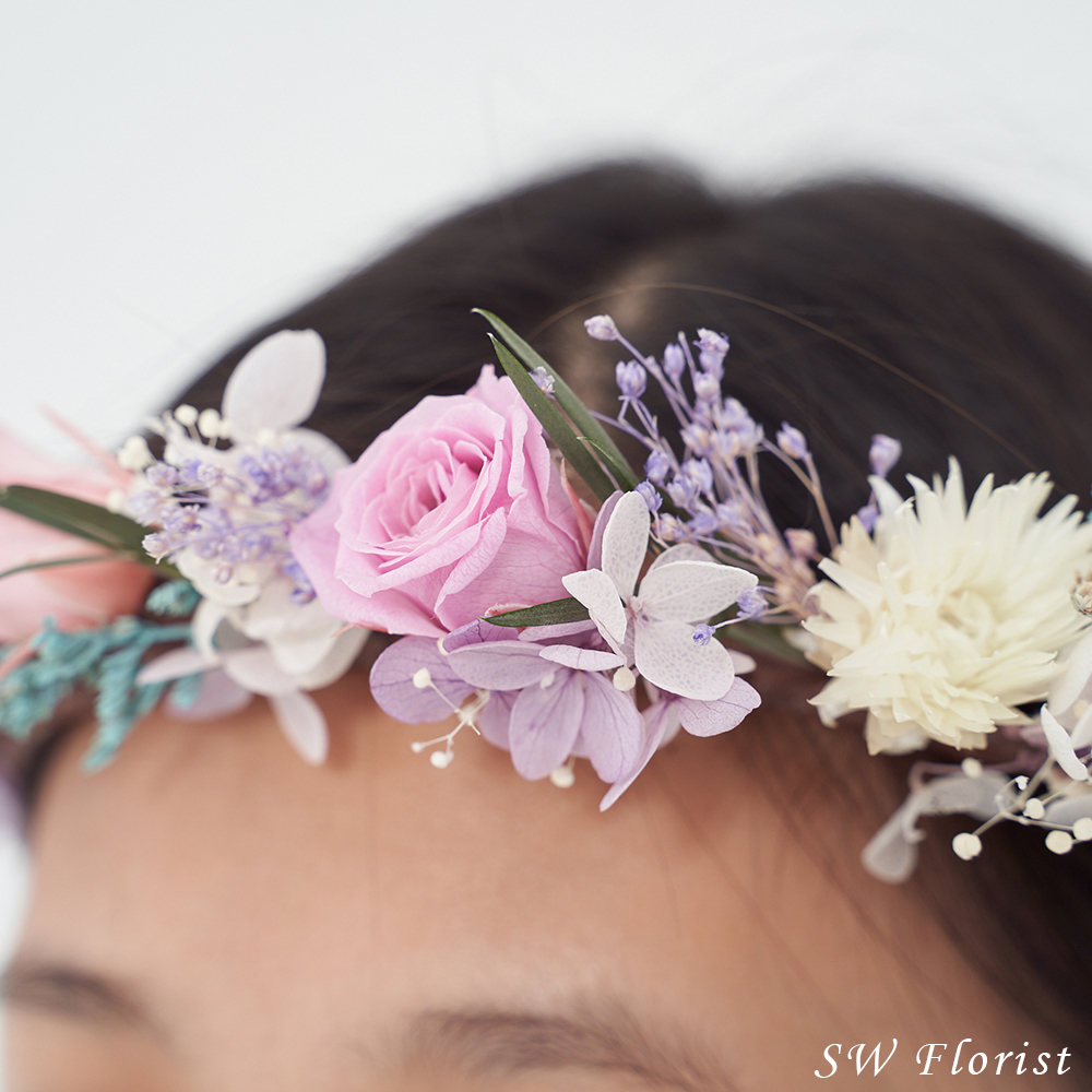 ｜不凋花頭冠花 新娘頭冠花 夢幻公主 神秘粉紫｜婚禮周邊 新娘配件