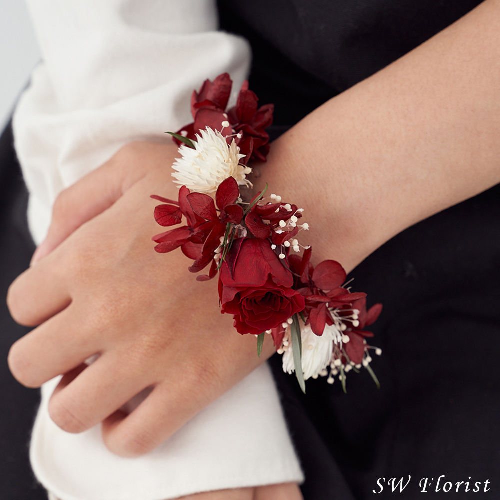｜不凋花手腕花 新娘手腕花 夢幻公主 討喜胭脂紅｜婚禮周邊 新娘配件｜