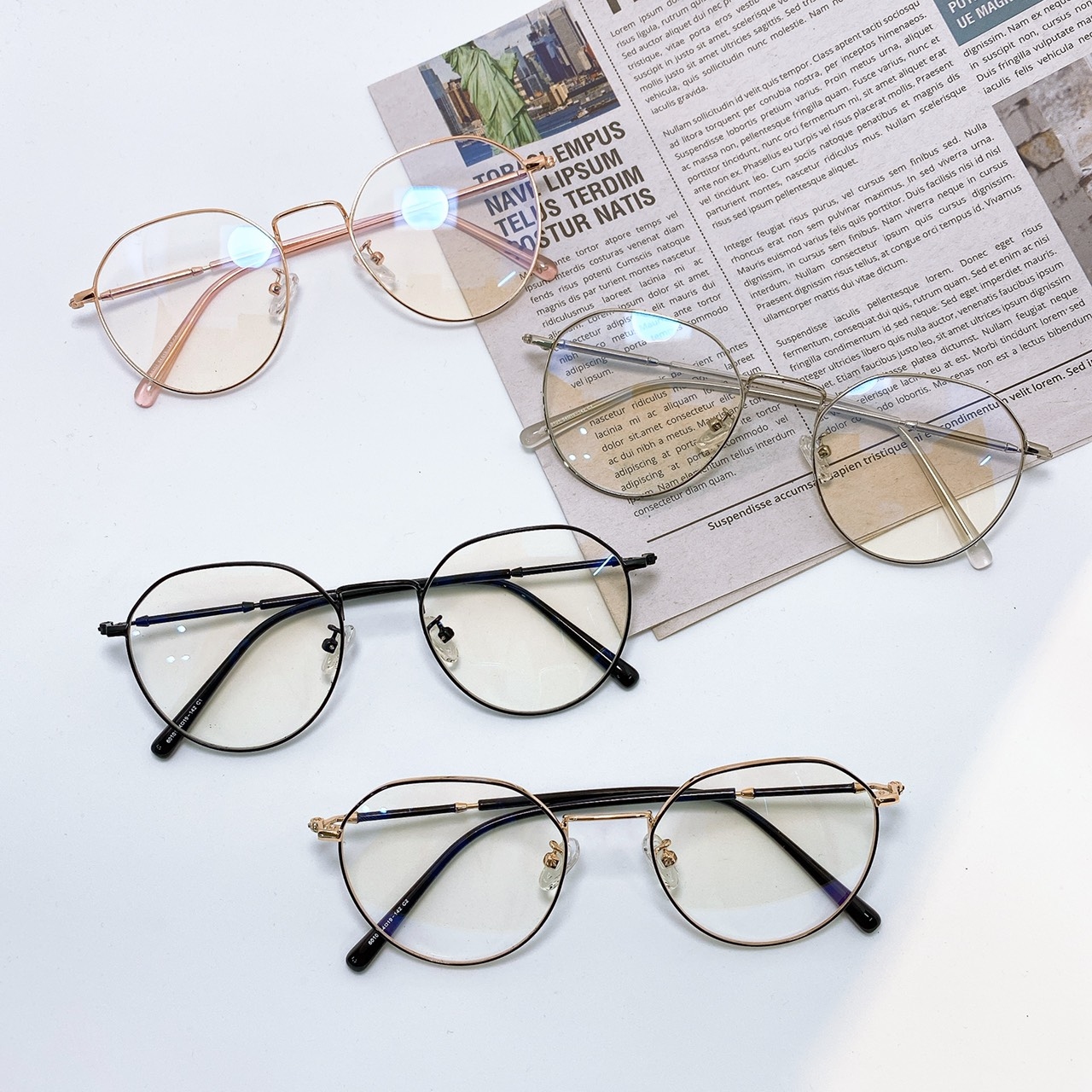 G01311038平光多角鏡框/四色