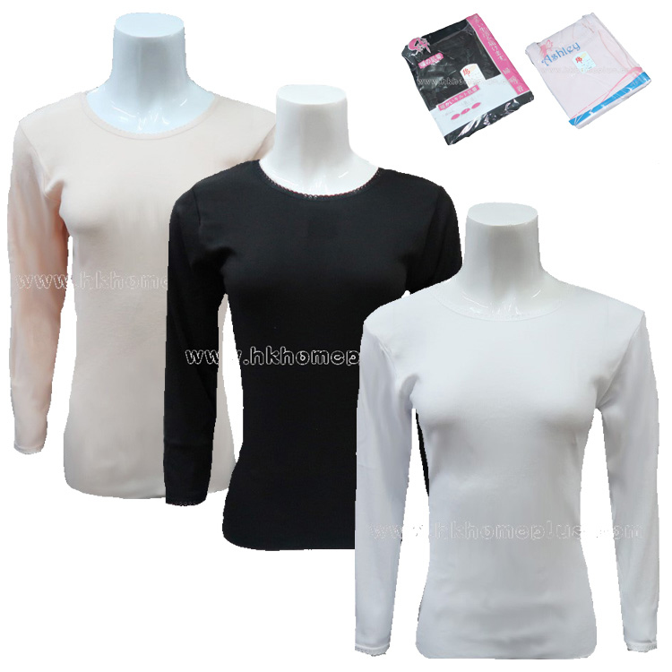 2件裝 Ashley: 女裝花邊圓領長袖衫 (F / XL碼)