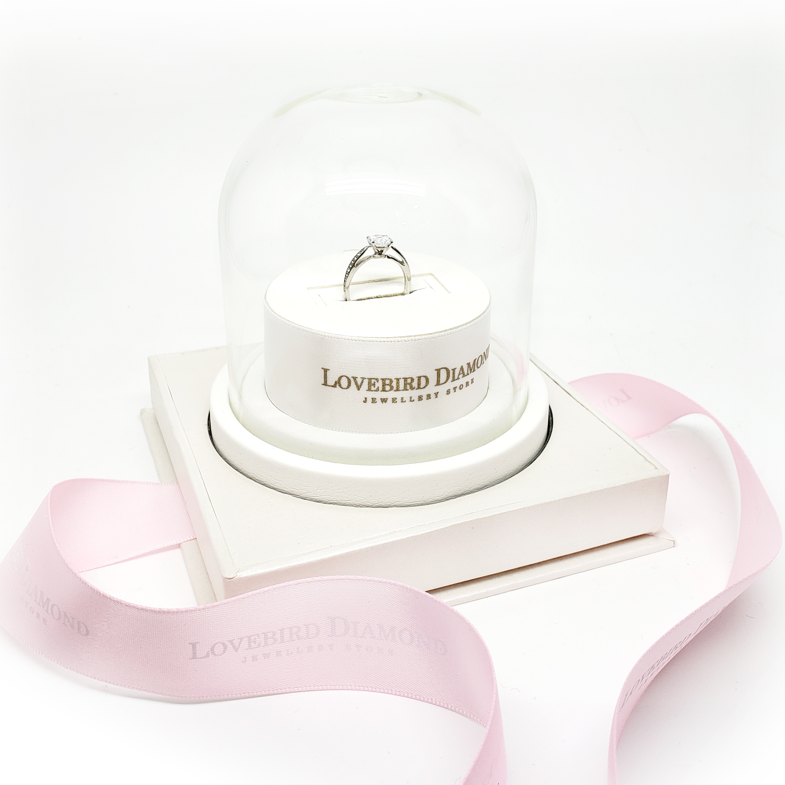 Lovebird Diamond 玻璃戒指盒 (Not for Sale)