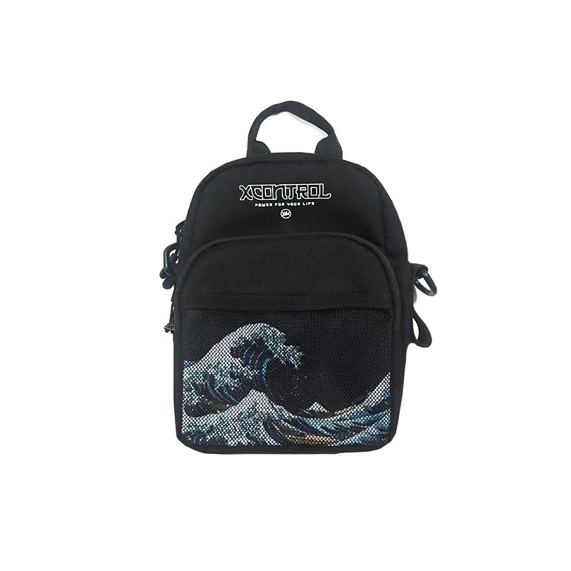 XCTRL 神奈川海浪網布小包-黑