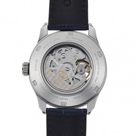 Semi Skeleton (Contemporary) Blue Dial Leather Strap