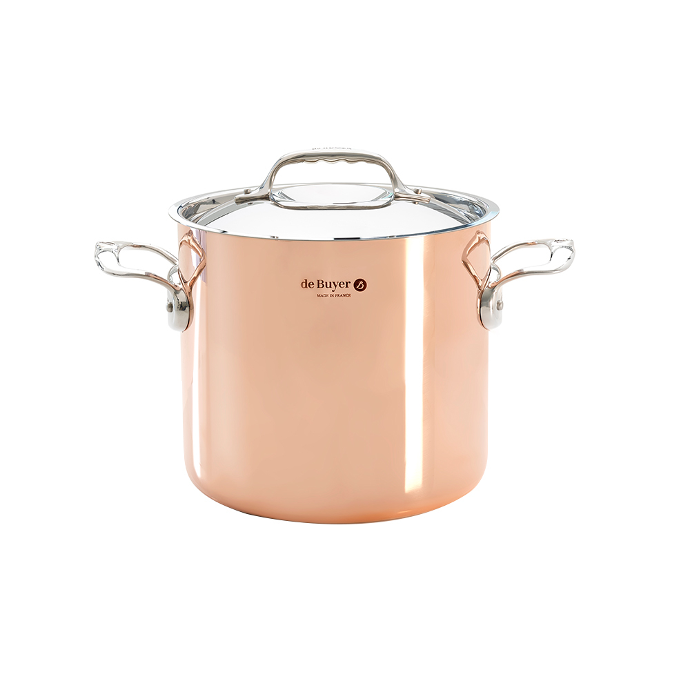 Prima Matera系列 l 頂級不鏽鋼柄雙耳高湯燉銅鍋 (適用IH感應爐)