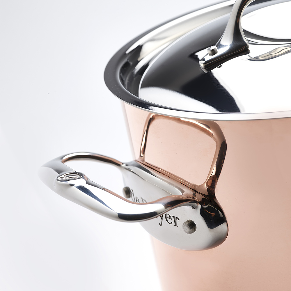 Prima Matera系列 l 頂級不鏽鋼柄雙耳高湯燉銅鍋 (適用IH感應爐)