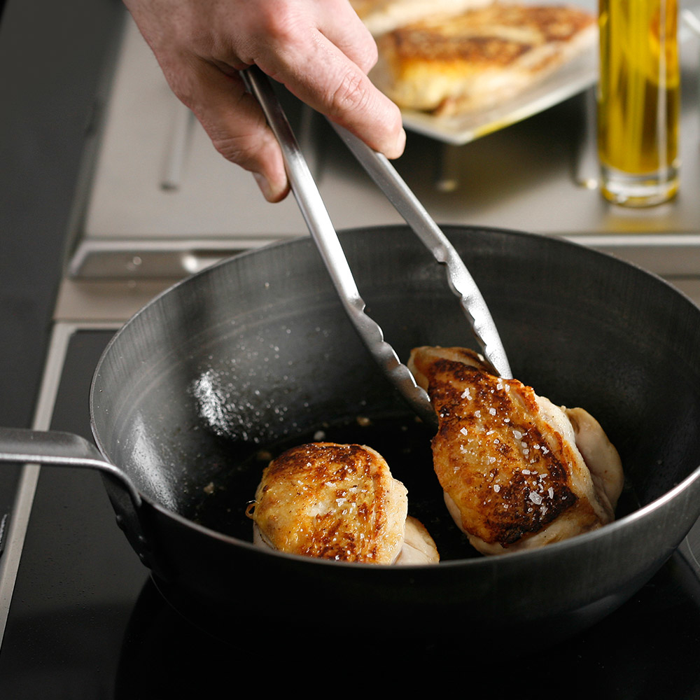 輕礦藍鐵 l 新單柄深煎炒鍋