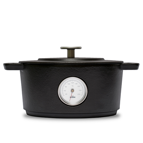 Combekk  l  黑系溫度計荷蘭鑄鐵鍋24CM