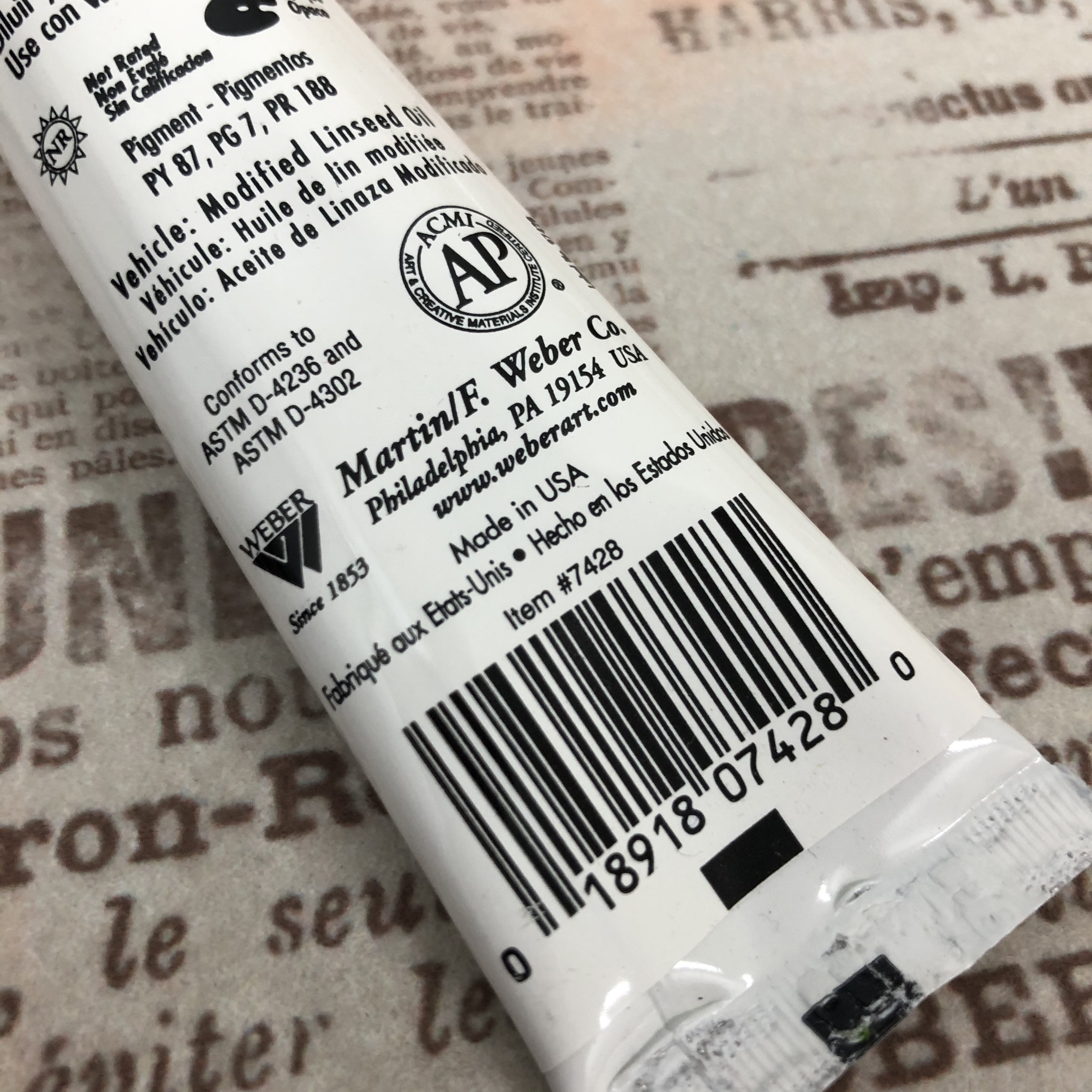 美國進口wOil油畫顏料37ml-暗綠色 7428