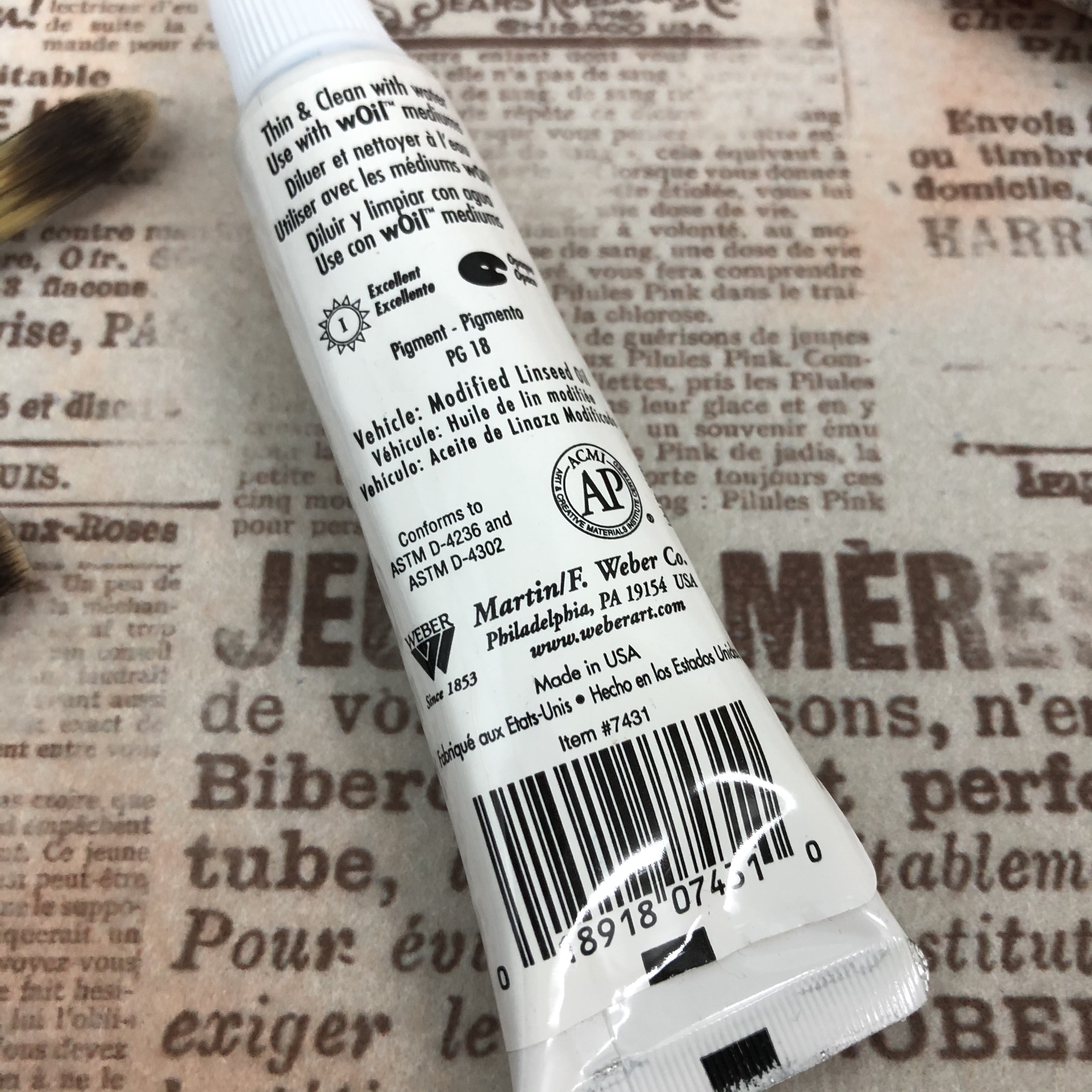 美國進口wOil油畫顏料37ml-鉻綠色 7431