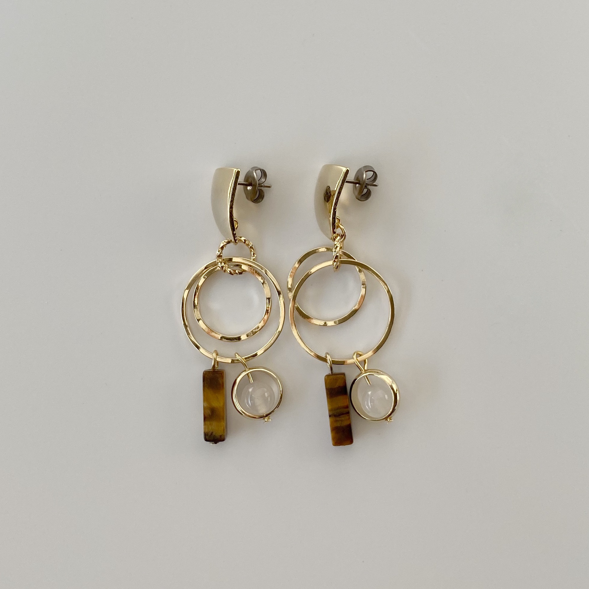 Agate 1｜白瑪瑙耳環