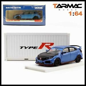1/64 TARMAC Honda Civic Type R FK8 Blue with Black Bonnet (T64-014-BLE)