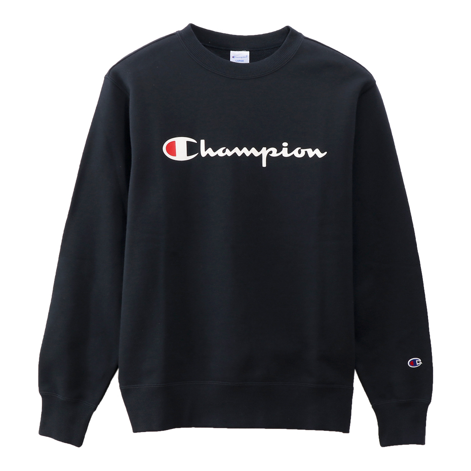 [現貨] CHAMPION C3-Q002 SCRIPT LOGO CREW NAVY (JAPAN VER.)