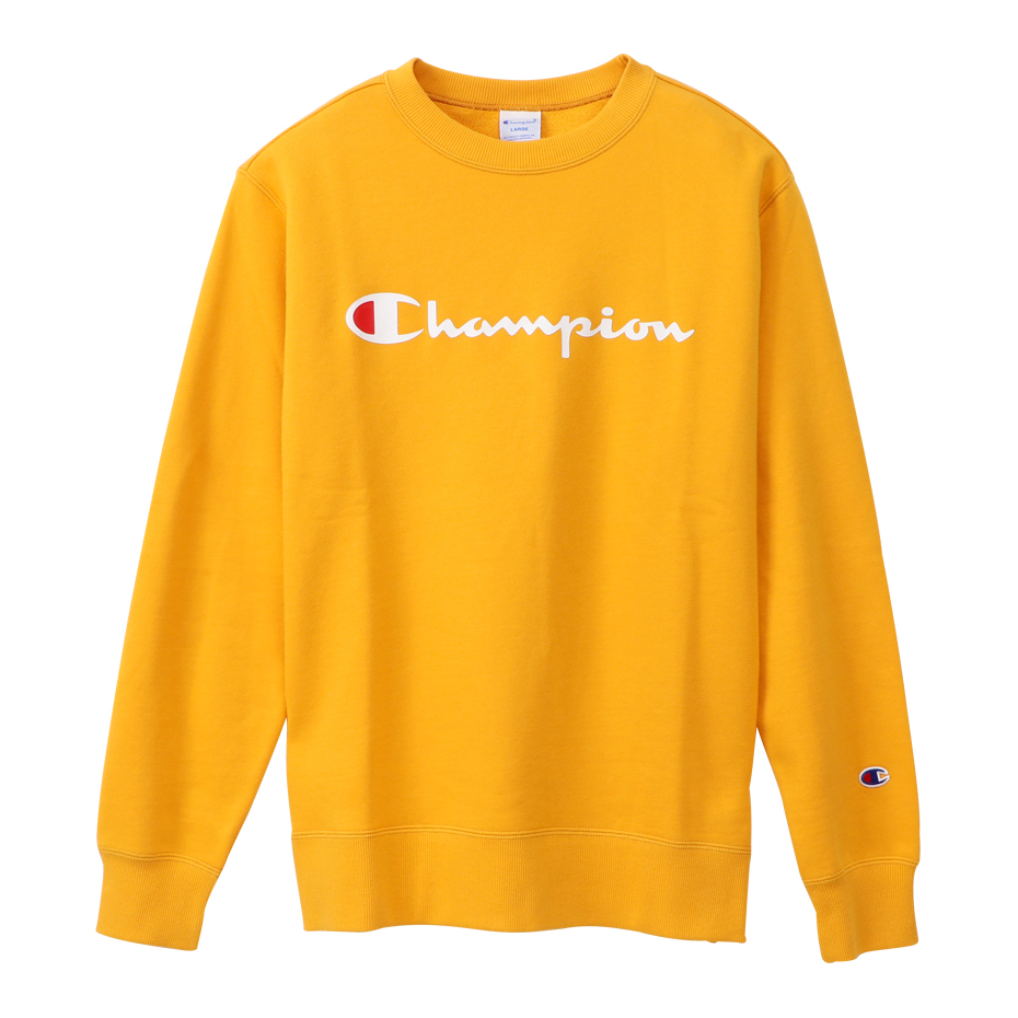 [現貨] CHAMPION C3-Q002 SCRIPT LOGO CREW YELLOW (JAPAN VER.)