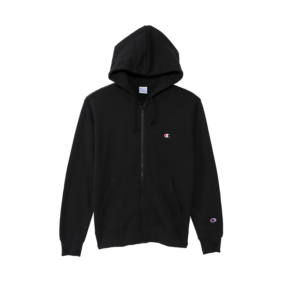 [現貨] CHAMPION C3-Q103 SMALL LOGO ZIP-UP BLACK (JAPAN VER.)