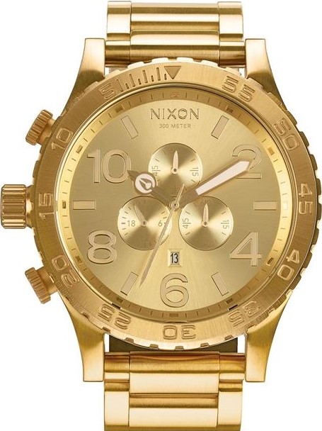 萬年鐘錶 - NIXON 尼克森 THE 51-30  CHRONO 計時碼表系列 300M防水  A083-502 金 錶徑51MM