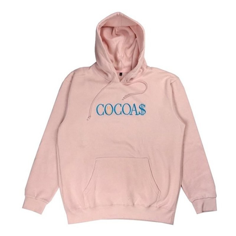 COCOA$ 電繡LOGO帽T-粉藍配色