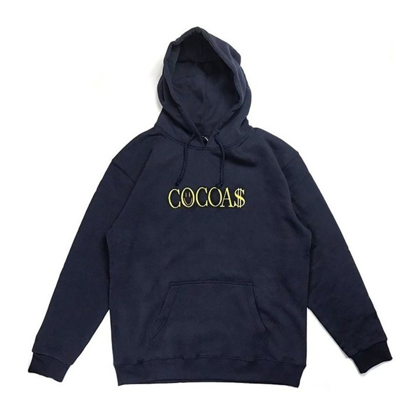 COCOA$ 電繡LOGO帽T-藍綠配色