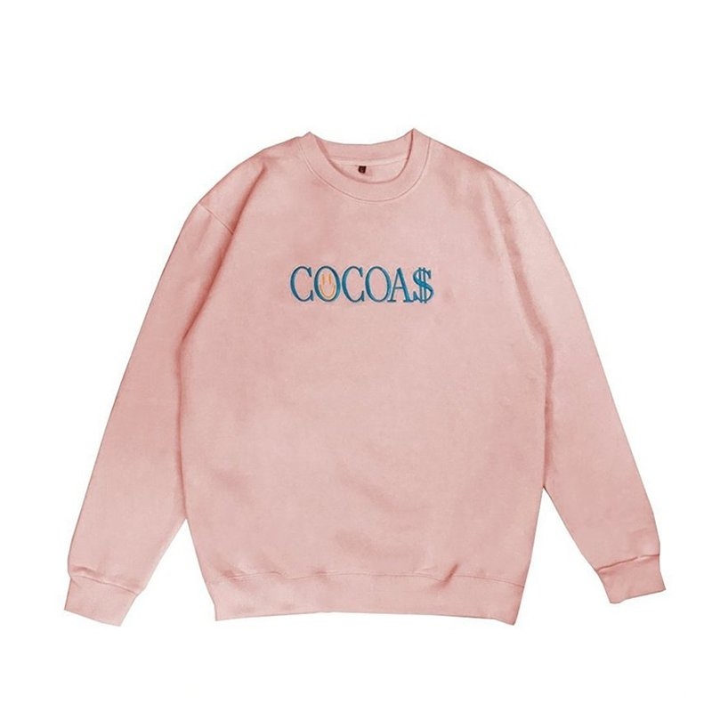 COCOA$ 電繡LOGO大學T-粉藍配色