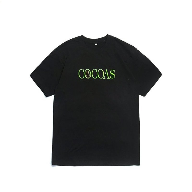 COCOA$ 電繡LOGO短T-黑綠配色