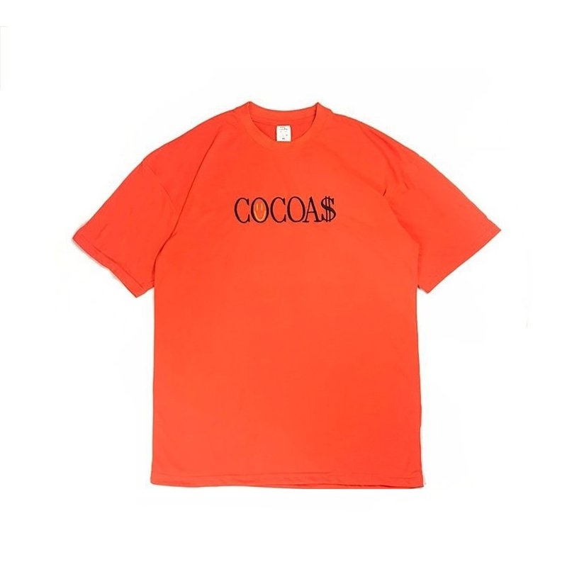 COCOA$ 電繡LOGO短T-橘黑配色